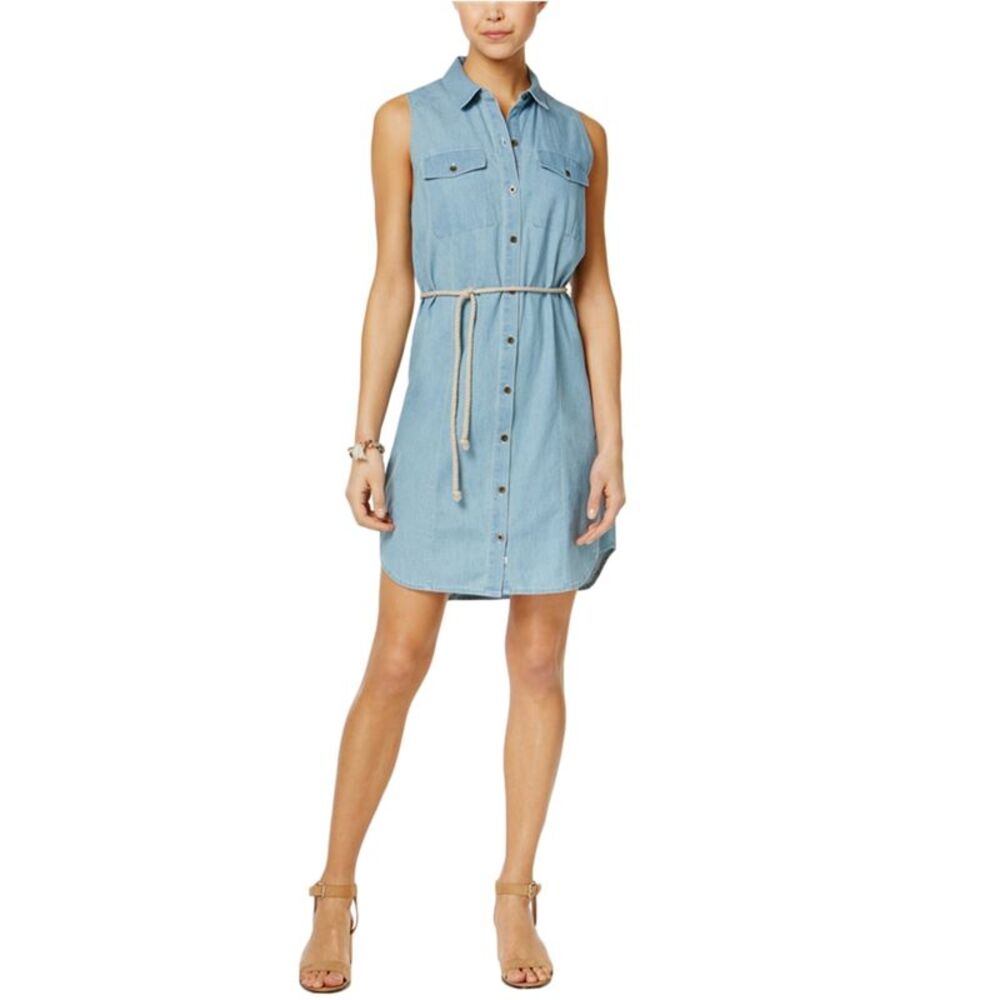 G.H. Bass & Co. Womens Waist Tie Shirt Dress, NWT